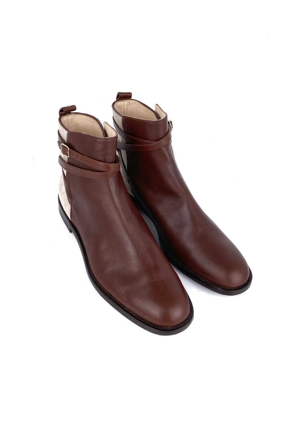 image 1 Челси коричневого цвета с текстильными вставками