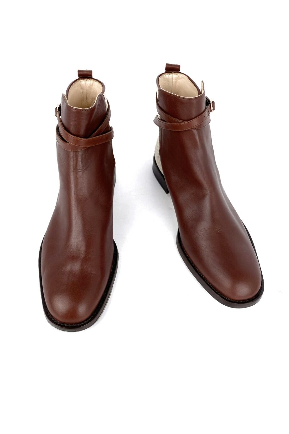 image 2 Челси коричневого цвета с текстильными вставками