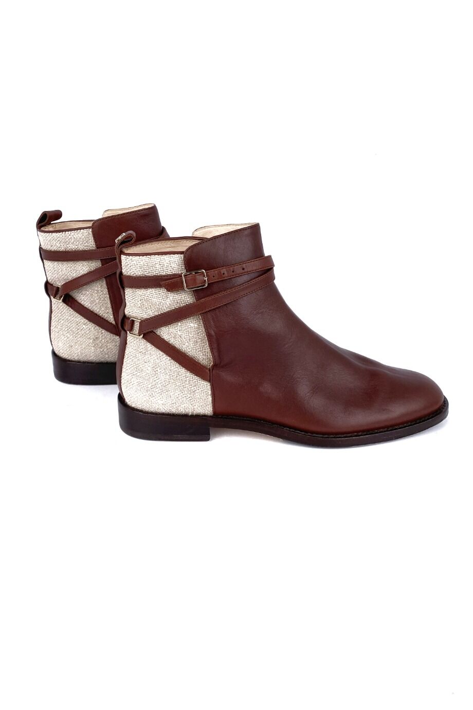 image 5 Челси коричневого цвета с текстильными вставками