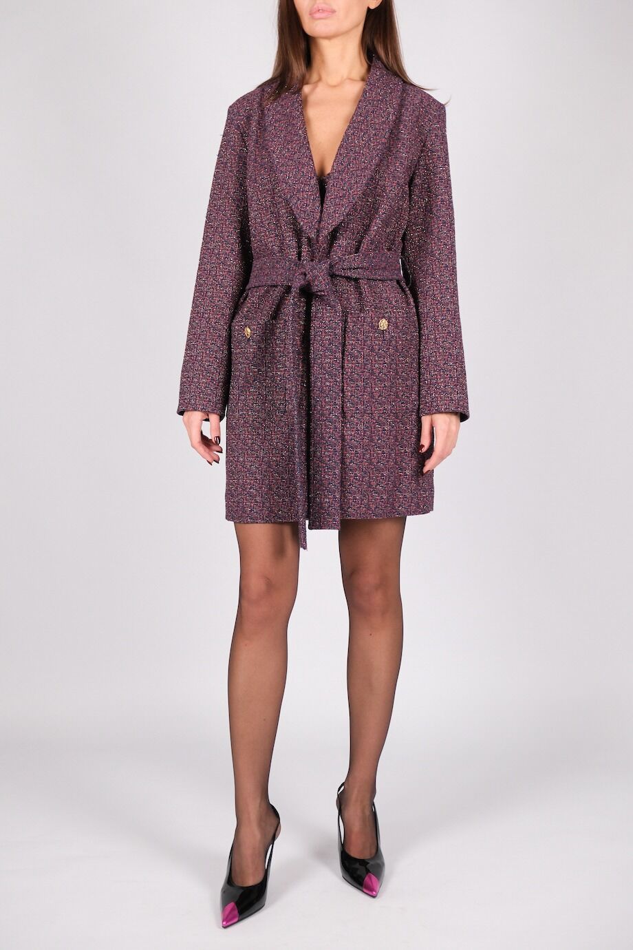 image 1 Сет из твида жакет с поясом и боди