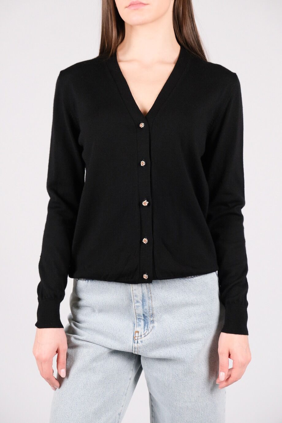 image 1 Шелковый кардиган черного цвета