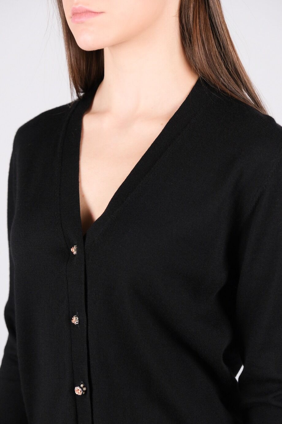 image 4 Шелковый кардиган черного цвета
