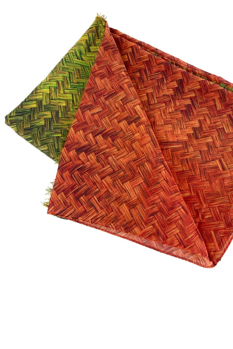 image 3 Шаль оранжево-зеленого цвета