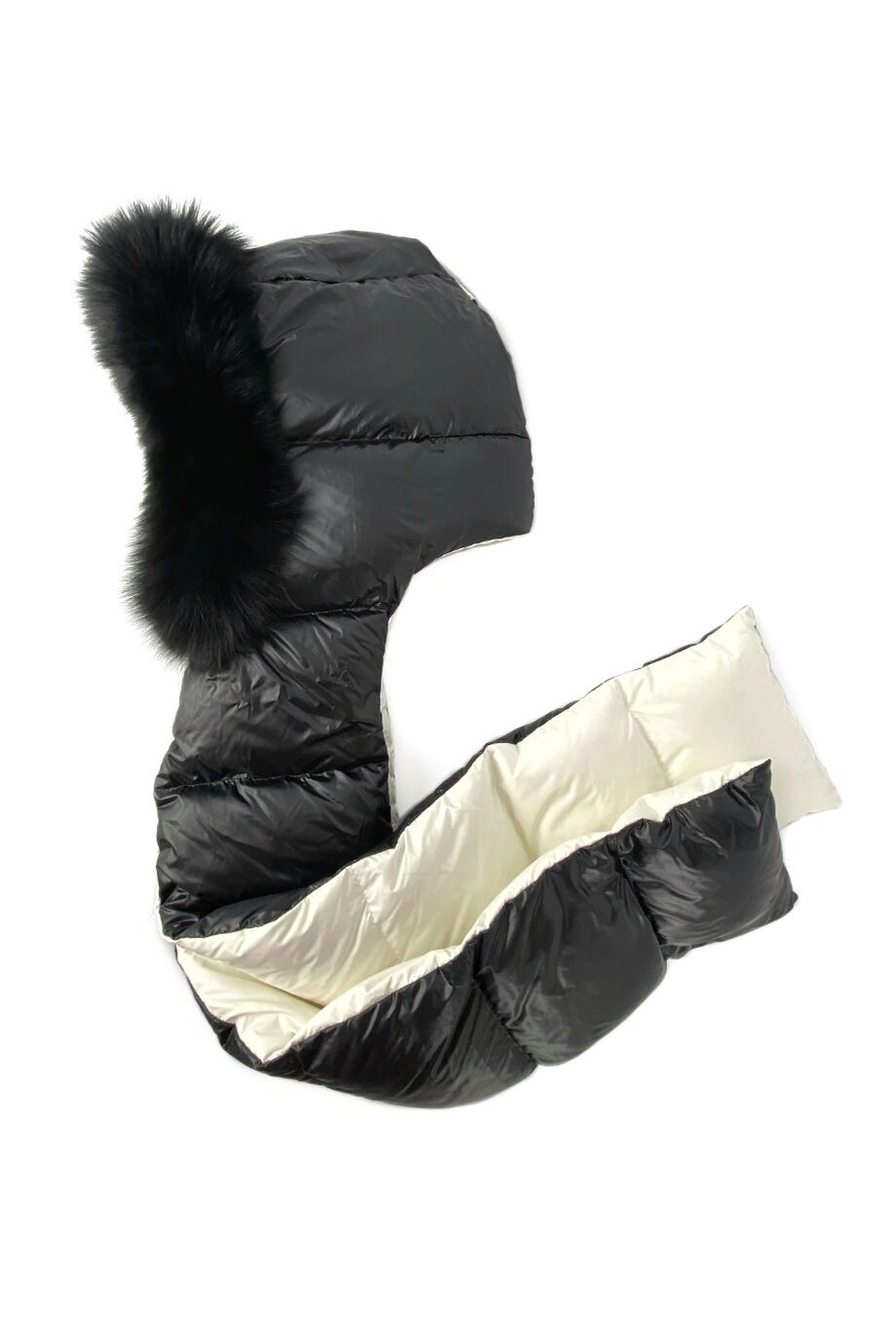 image 2 Капюшон-шарф двусторонний с меховой отделкой