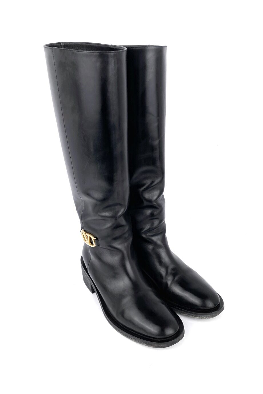 image 1 Сапоги чёрного цвета с золотым лого