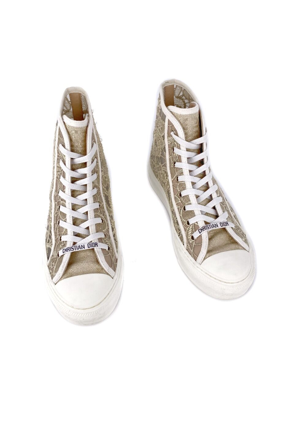 image 2 Высокие кеды из сетки с золотистой вышивкой