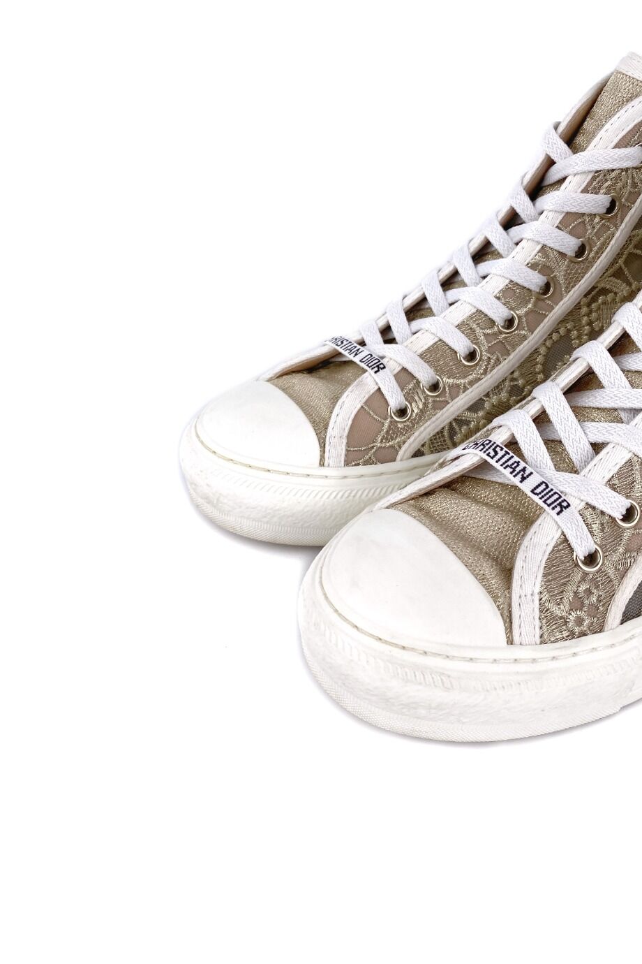 image 3 Высокие кеды из сетки с золотистой вышивкой