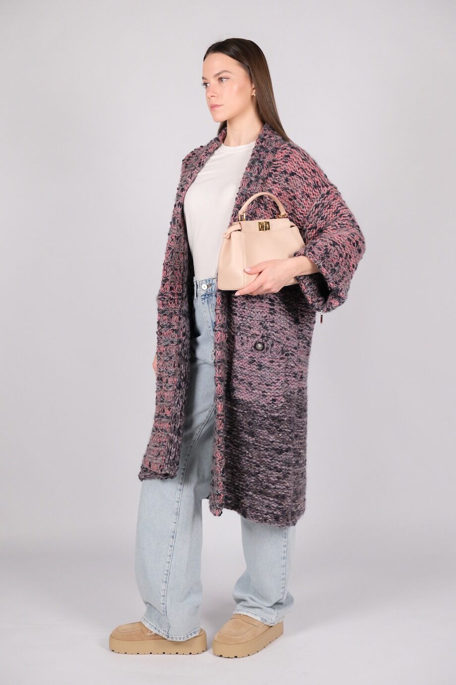 image 2 Кардиган крупной вязки с молниями на рукавах