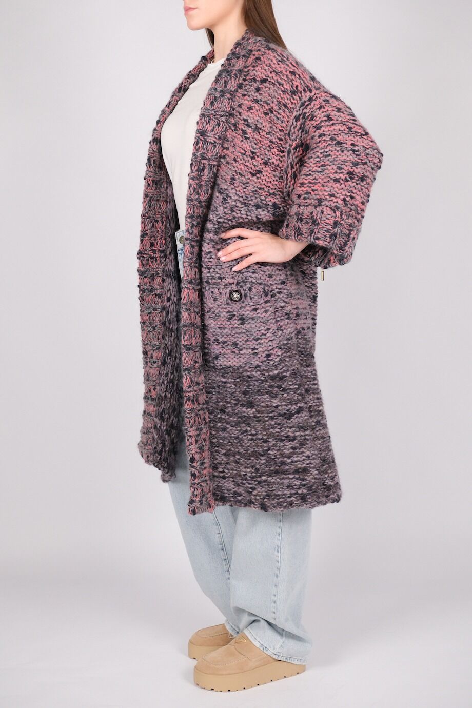 image 4 Кардиган крупной вязки с молниями на рукавах