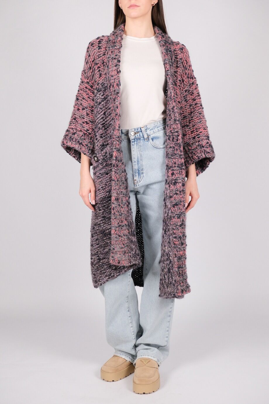 image 3 Кардиган крупной вязки с молниями на рукавах