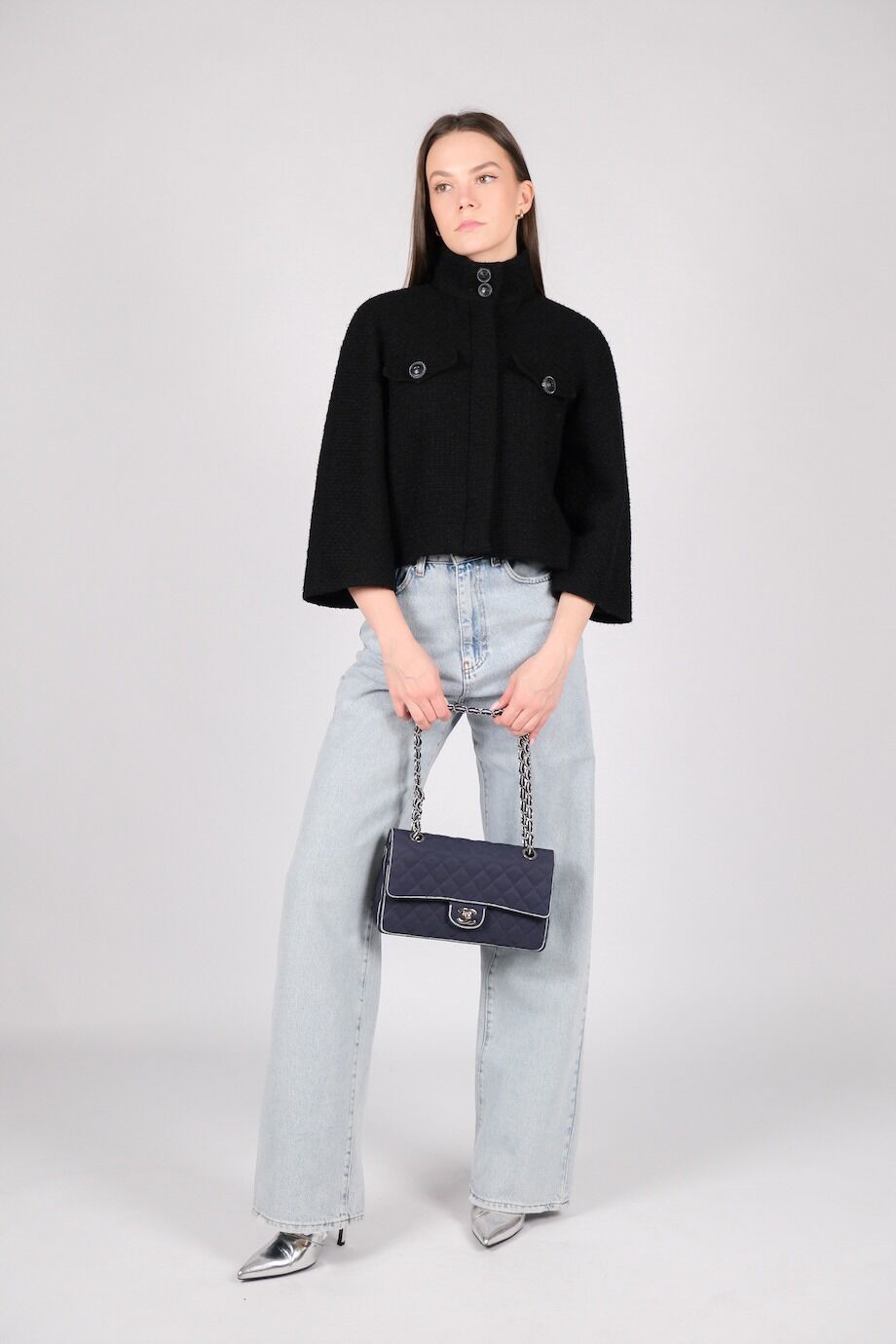 image 2 Жакет черного цвета из фактурной шерсти на молнии