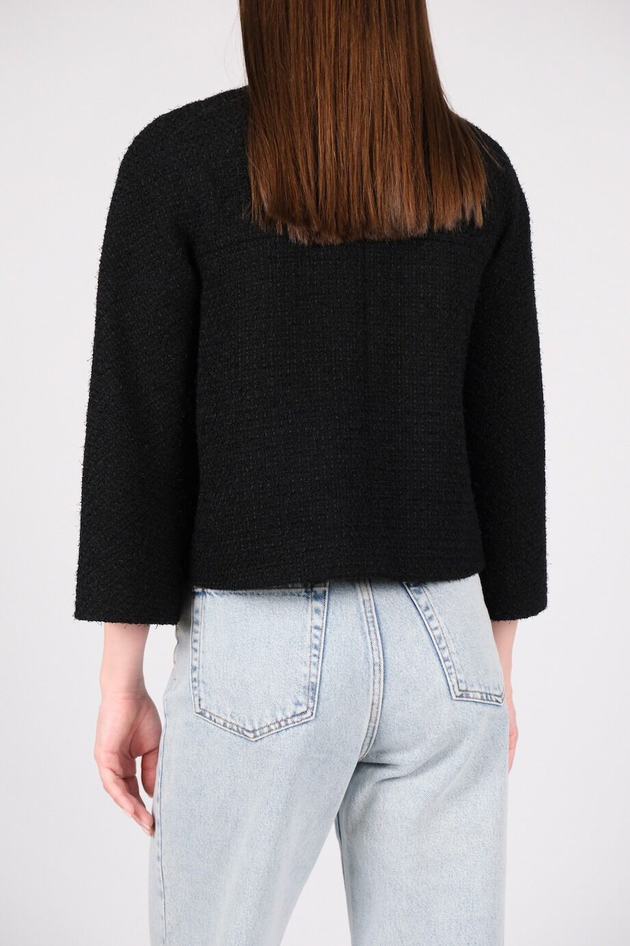 image 5 Жакет черного цвета из фактурной шерсти на молнии