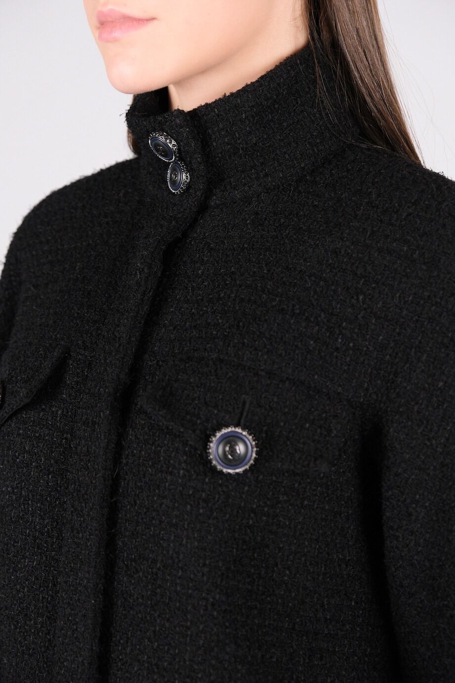 image 6 Жакет черного цвета из фактурной шерсти на молнии