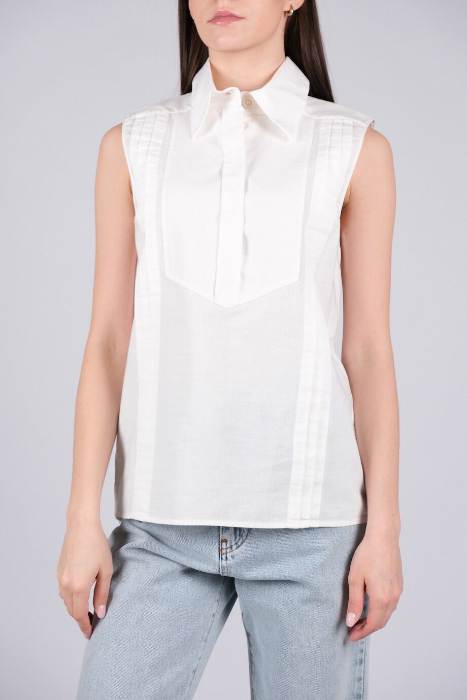 image 1 Льняная  рубашка без рукавов