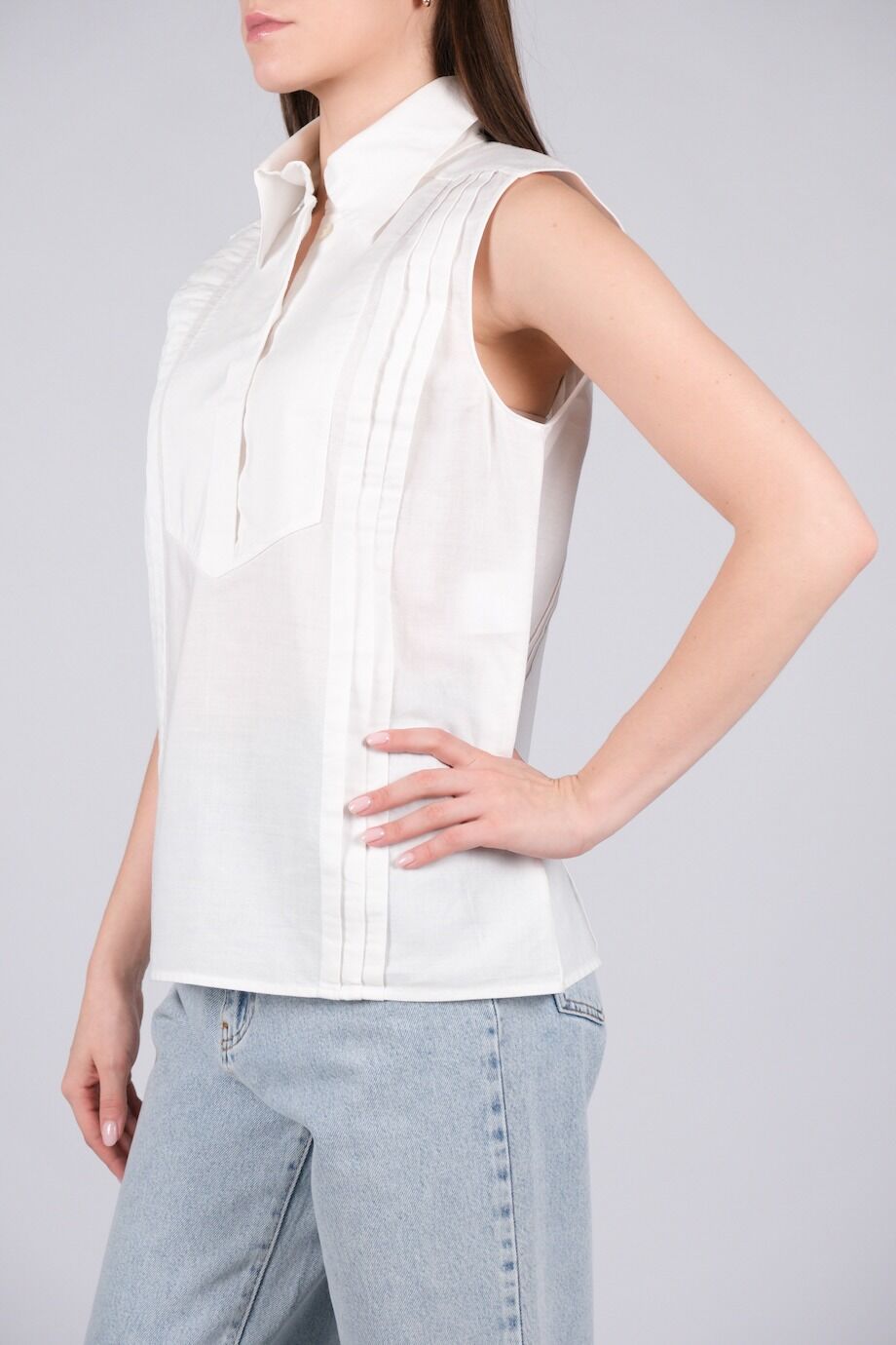 image 2 Льняная  рубашка без рукавов