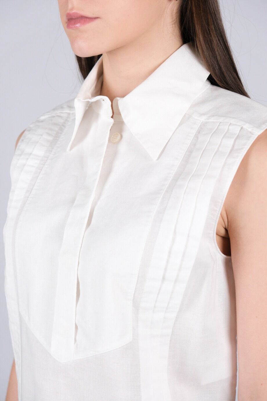 image 4 Льняная  рубашка без рукавов