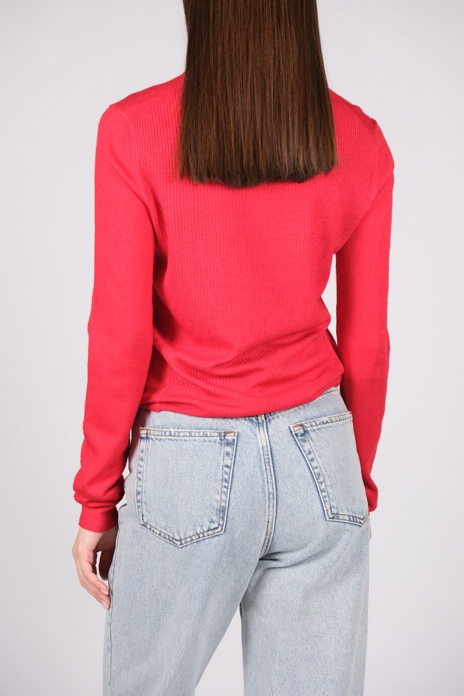 image 3 Кардиган красного цвета с накладными карманами