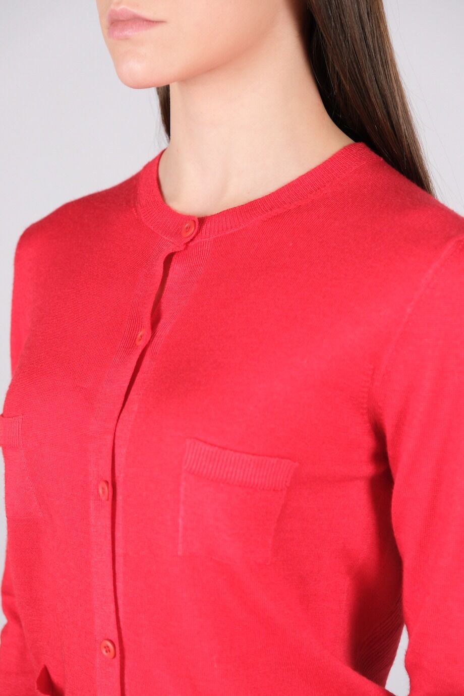 image 4 Кардиган красного цвета с накладными карманами