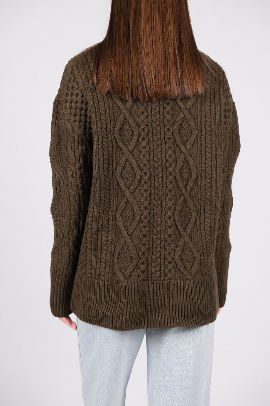 image 3 Свитер цвета хаки с косами