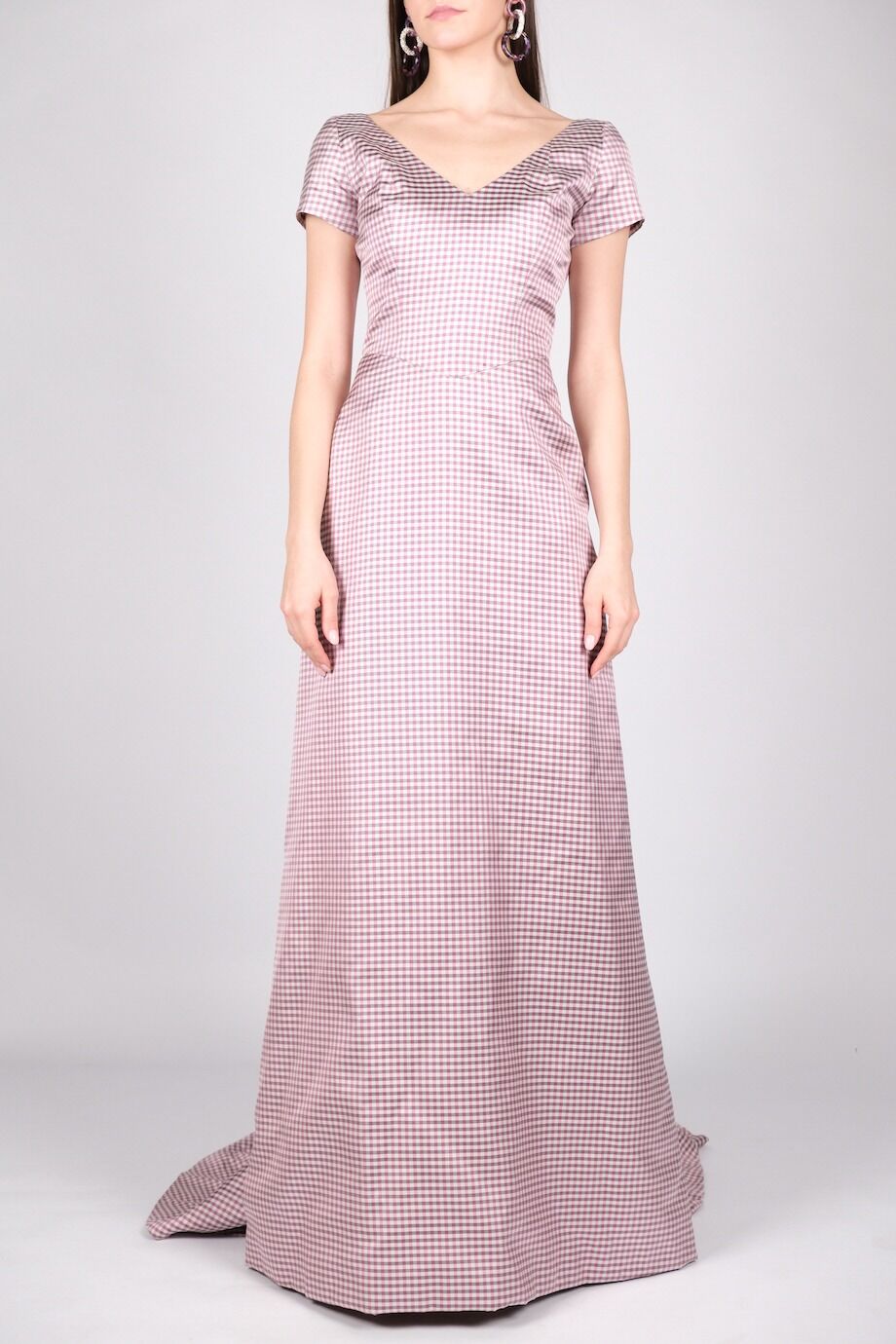 image 1 Шелковое платье в клетку с нижней юбкой из фатина