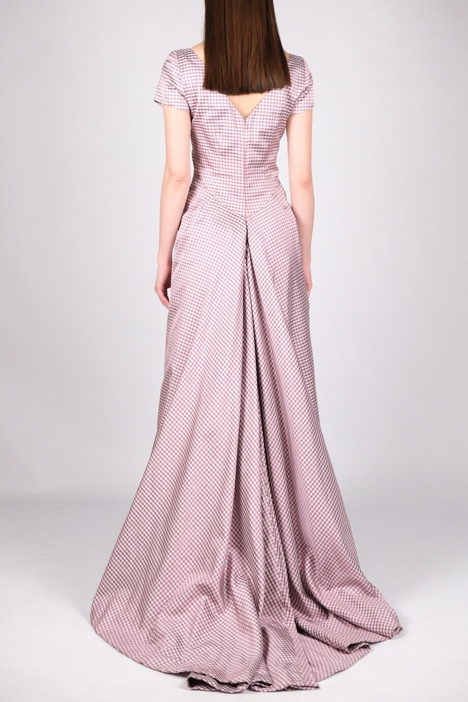 image 3 Шелковое платье в клетку с нижней юбкой из фатина