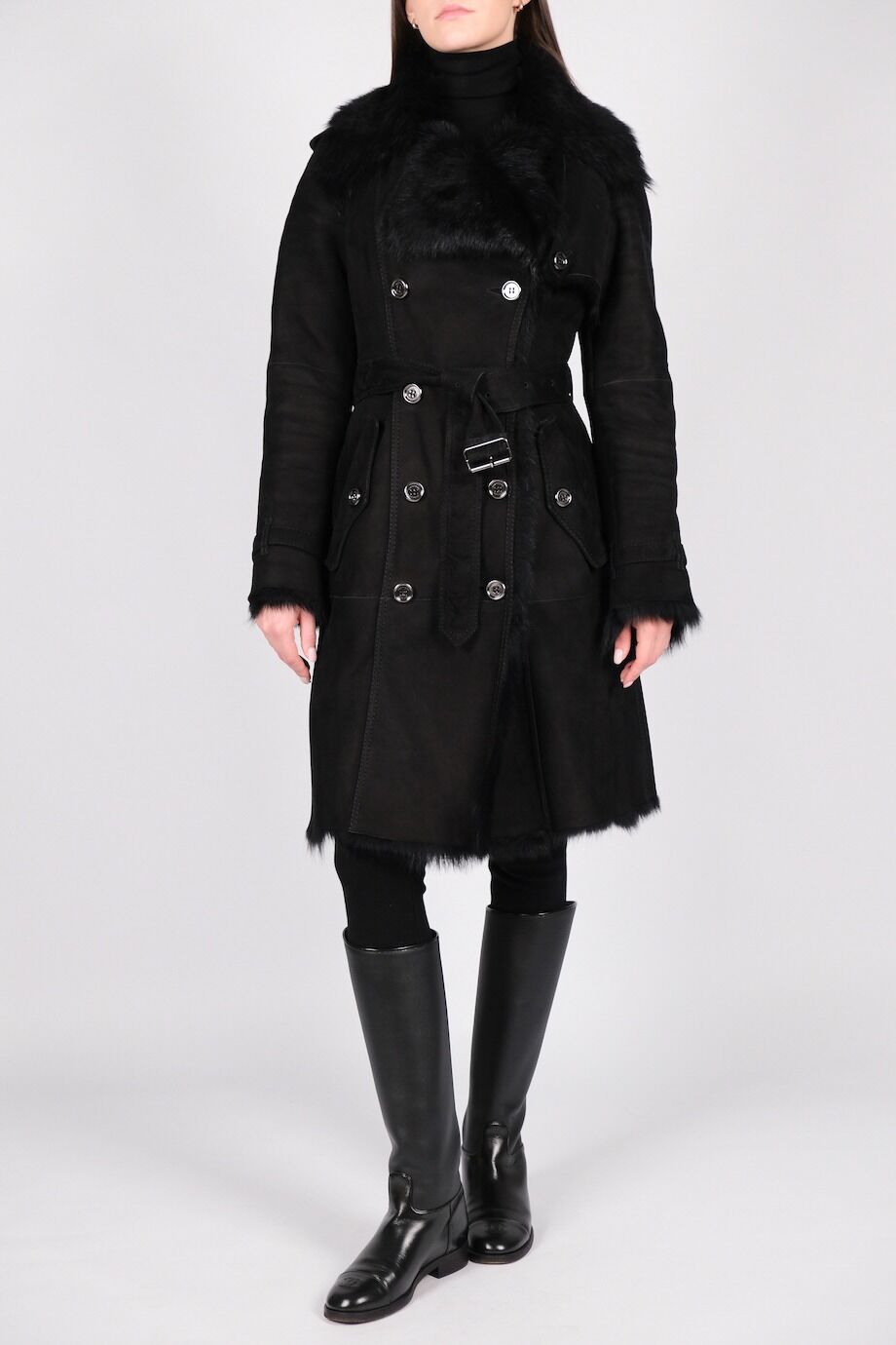 image 1 Дубленка черного цвета