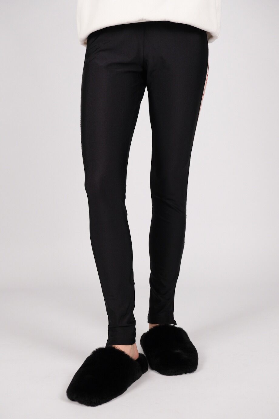 image 2 Леггинсы черного цвета с лампасами