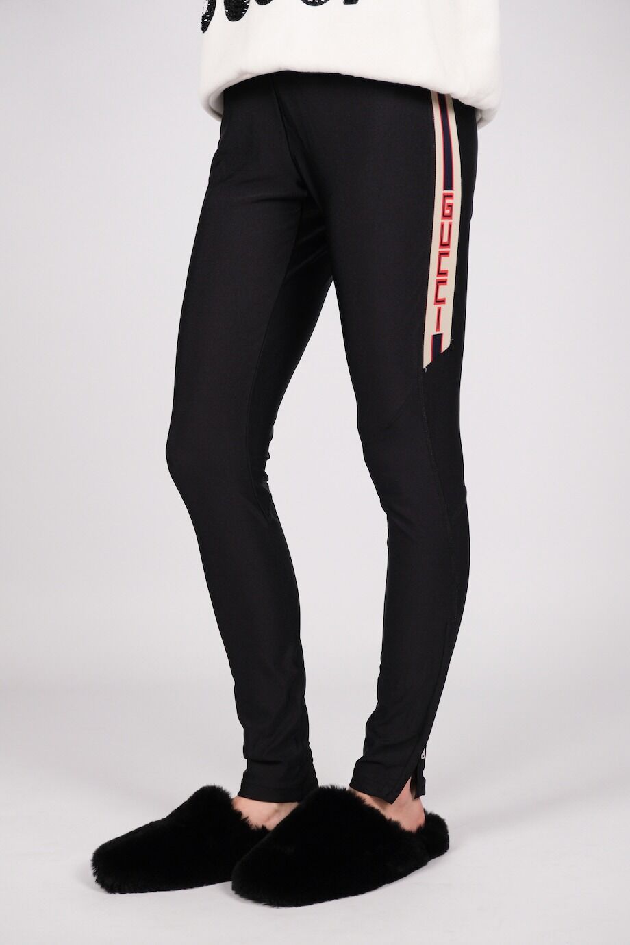 image 3 Леггинсы черного цвета с лампасами