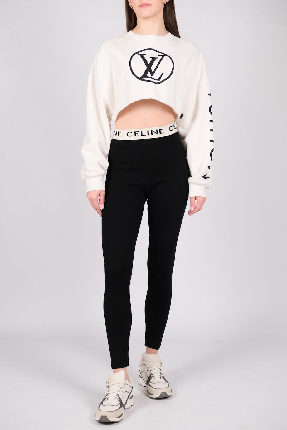 image 1 Леггинсы черного цвета с белой резинкой и лого