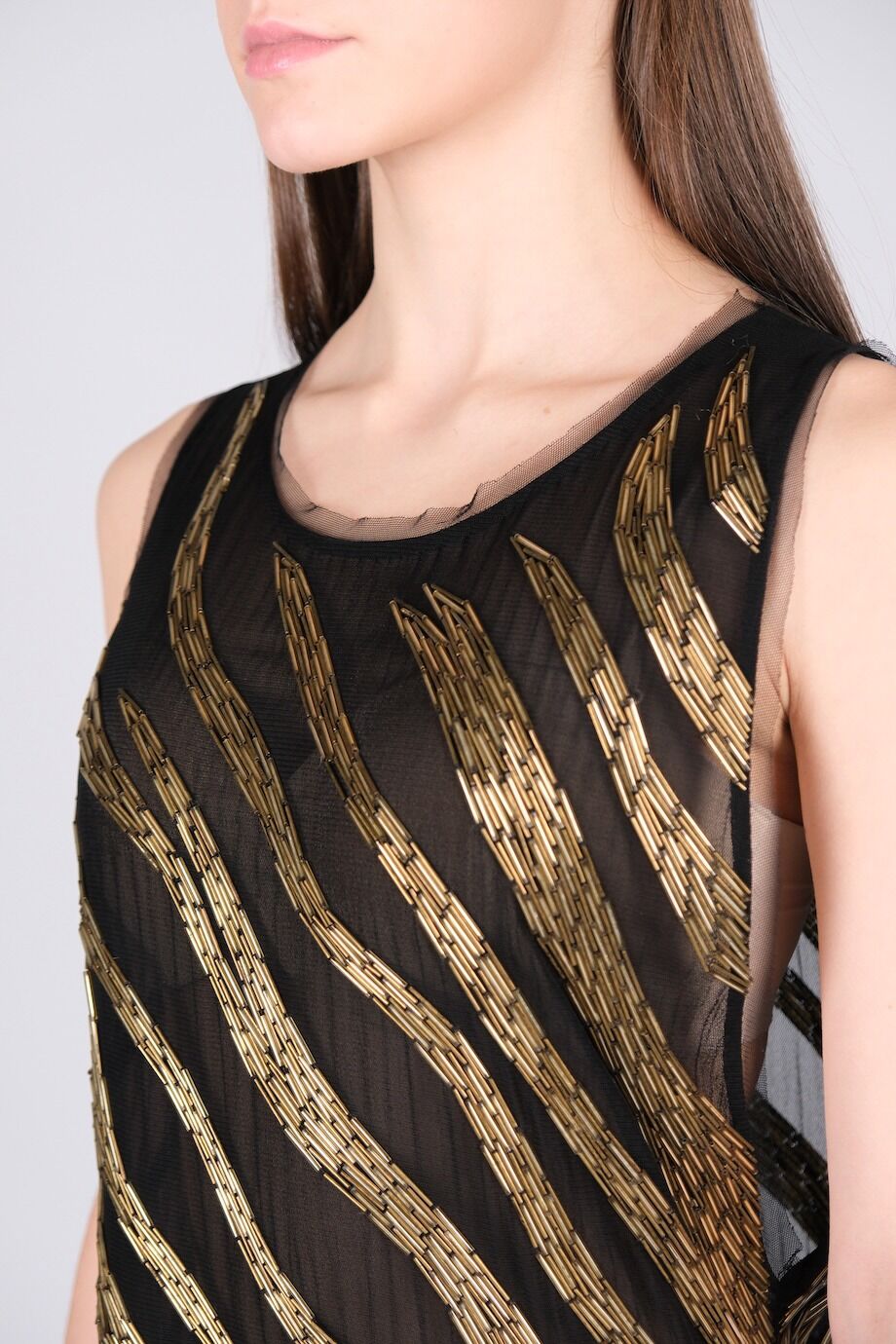 image 4 Платье черного цвета с декором