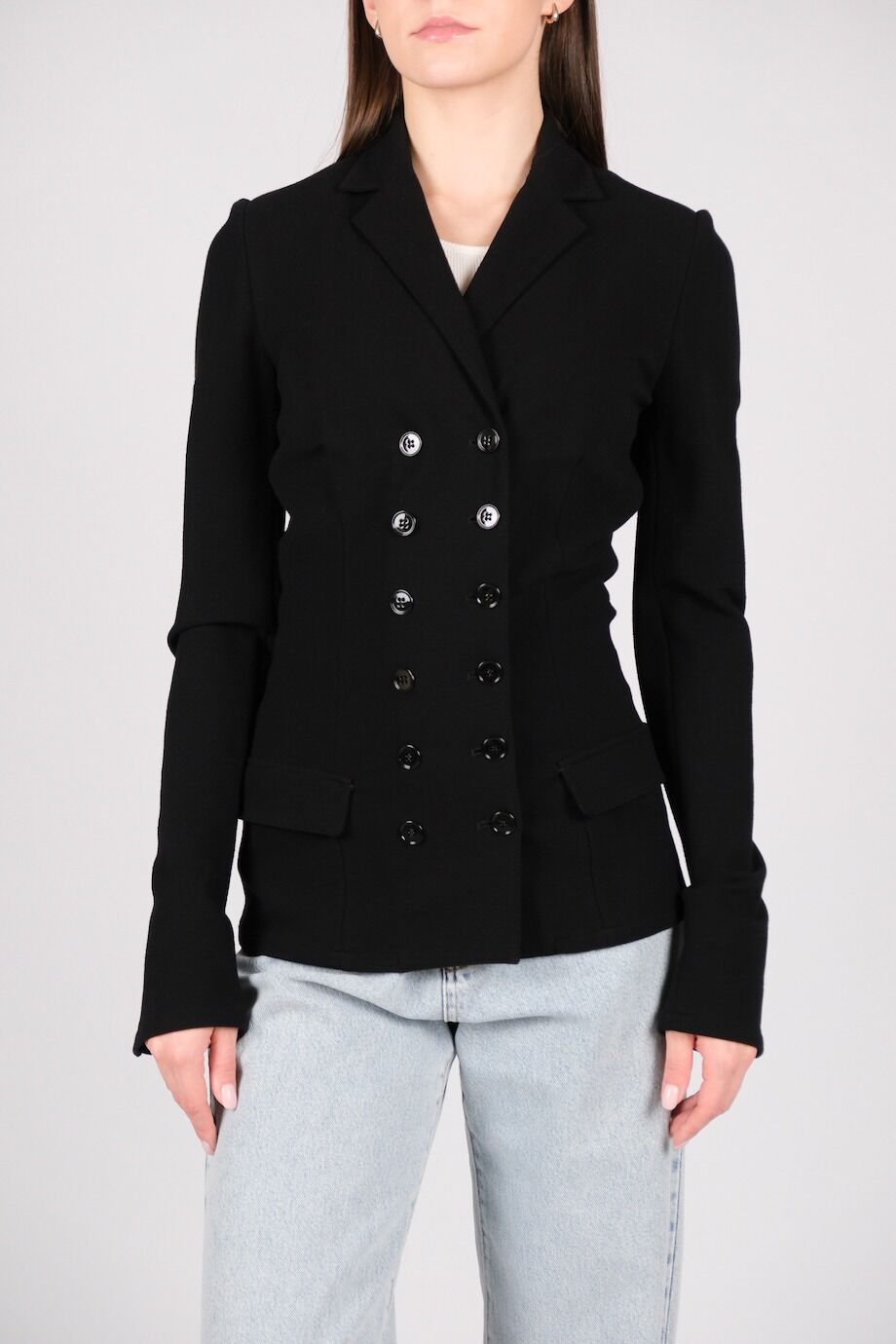 image 1 Двубортный жакет чёрного цвета