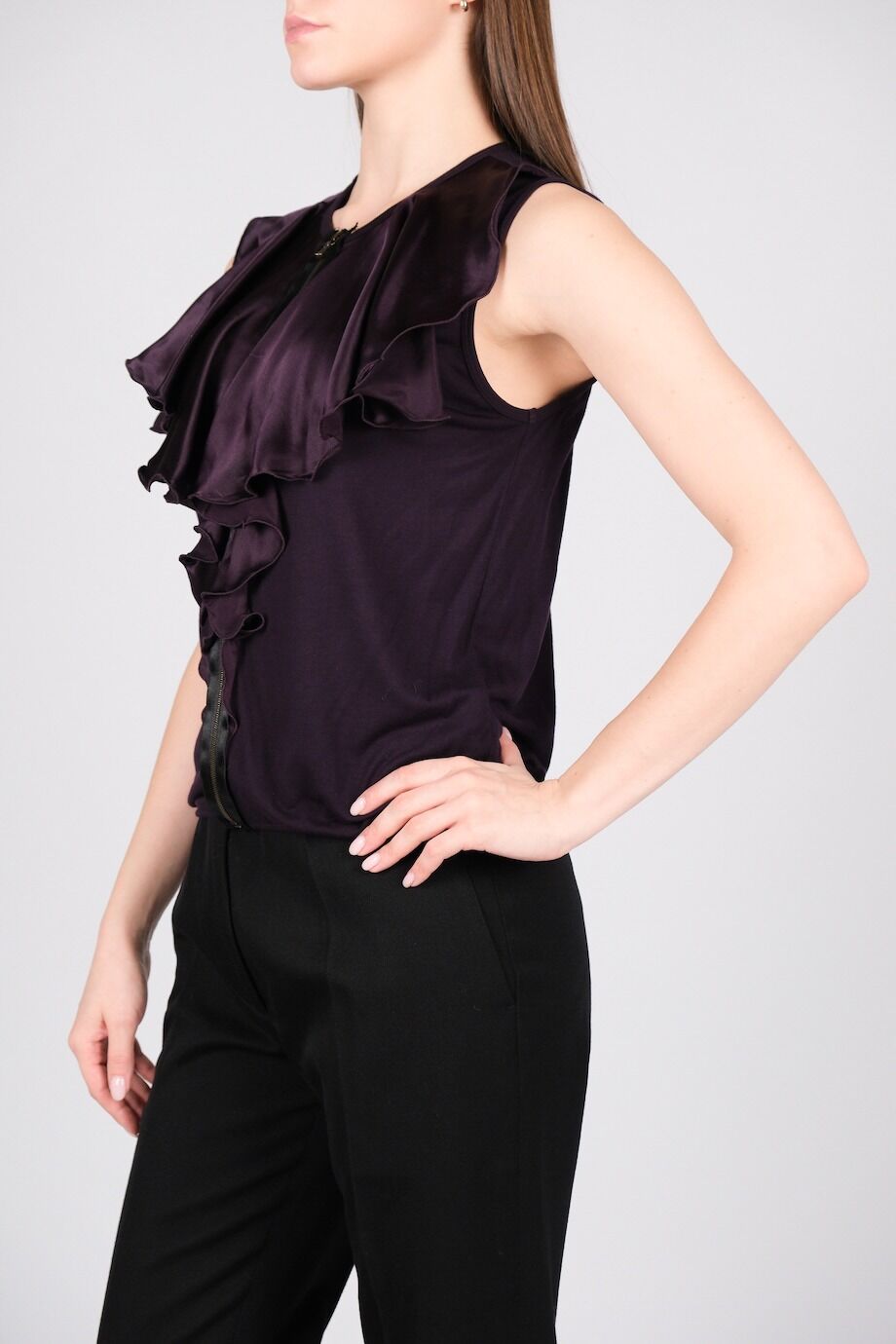 image 2 Комбинированный топ на молнии с воланами