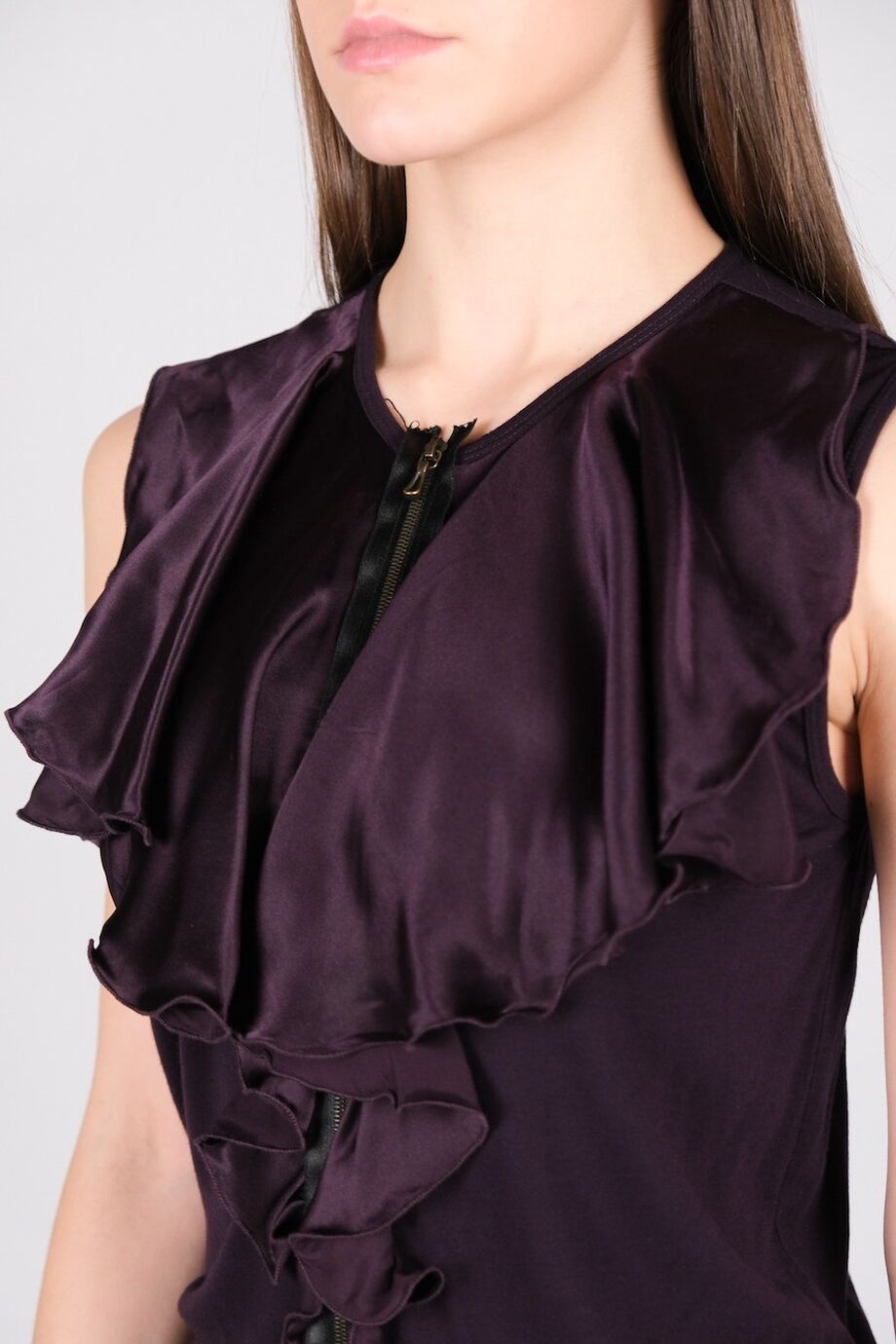 image 4 Комбинированный топ на молнии с воланами