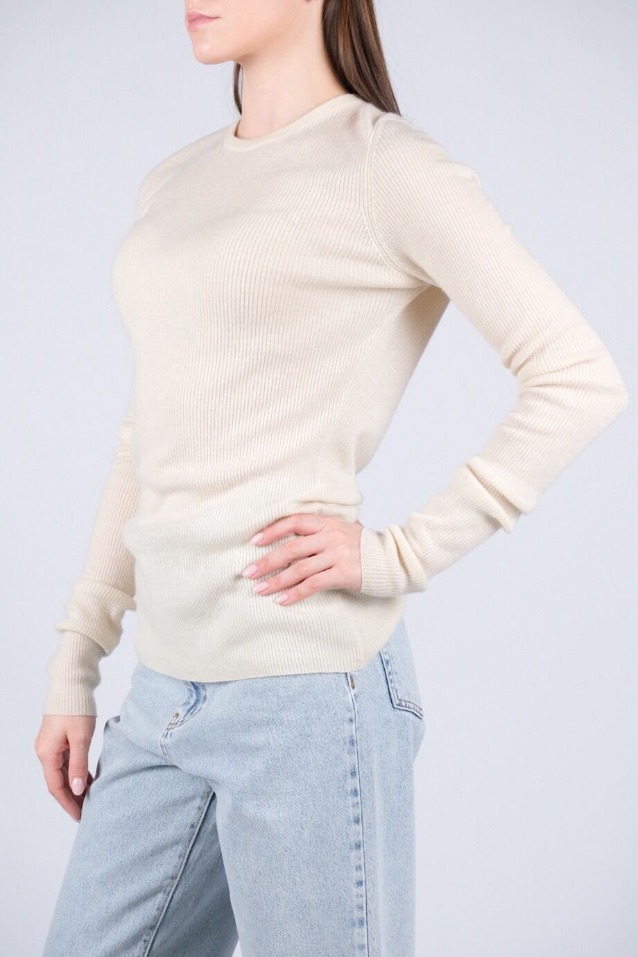image 2 Джемпер молочного цвета с длинным рукавом