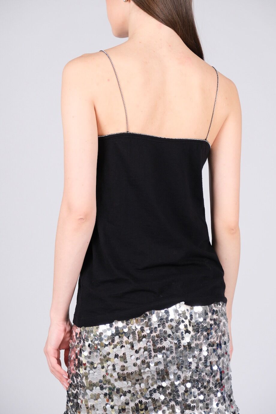 image 3 Топ черного цвета с бретелями из страз