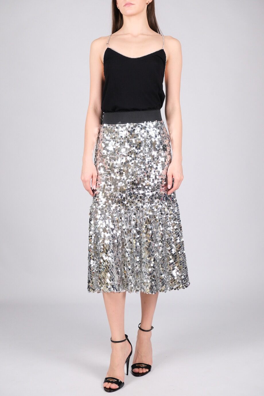 image 1 Юбка серебряного цвета в пайетках