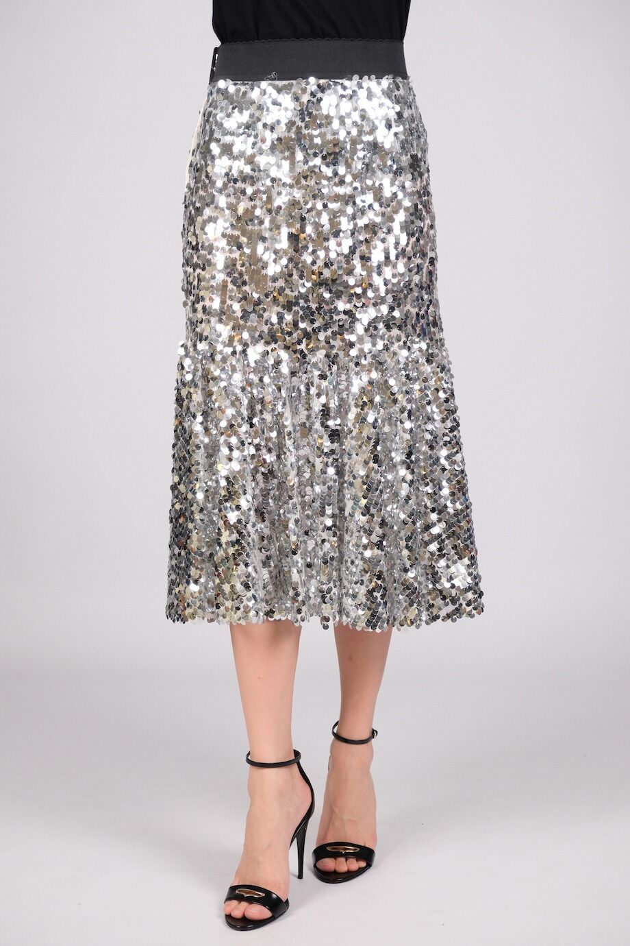 image 2 Юбка серебряного цвета в пайетках