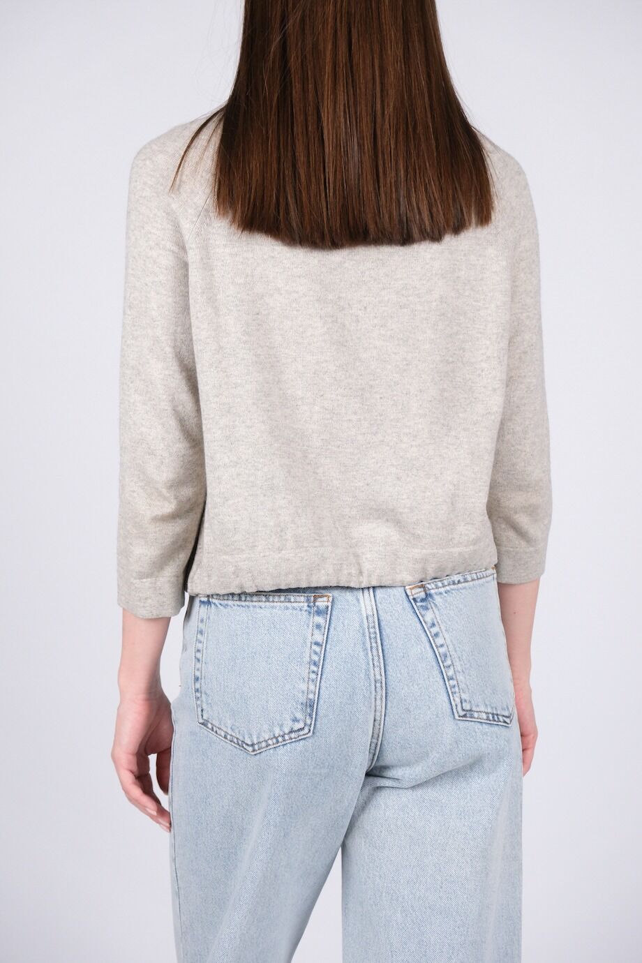 image 3 Кашемировый кардиган серого цвета с рукавами 3/4