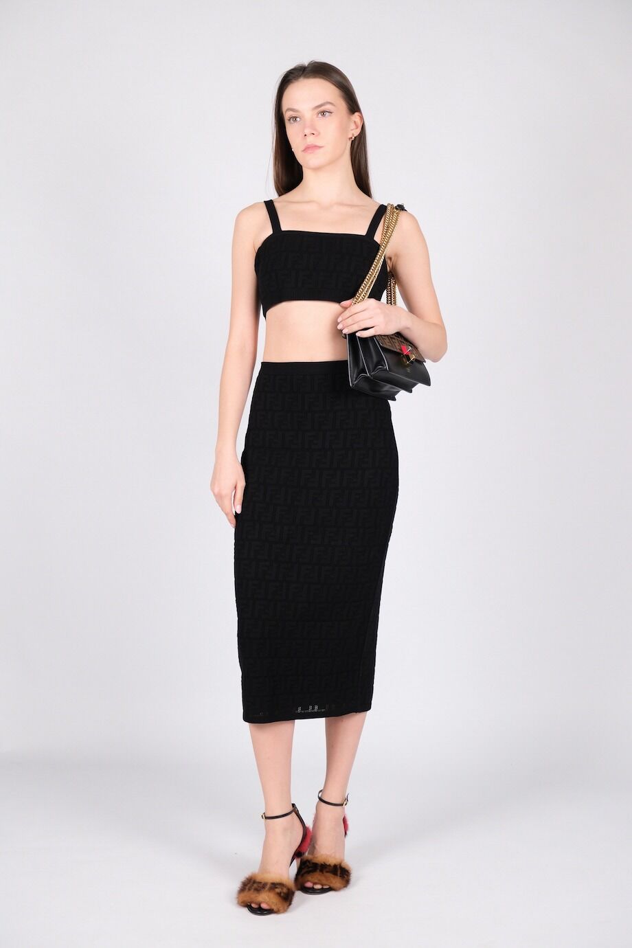 image 1 Трикотажный костюм чёрного цвета с лого