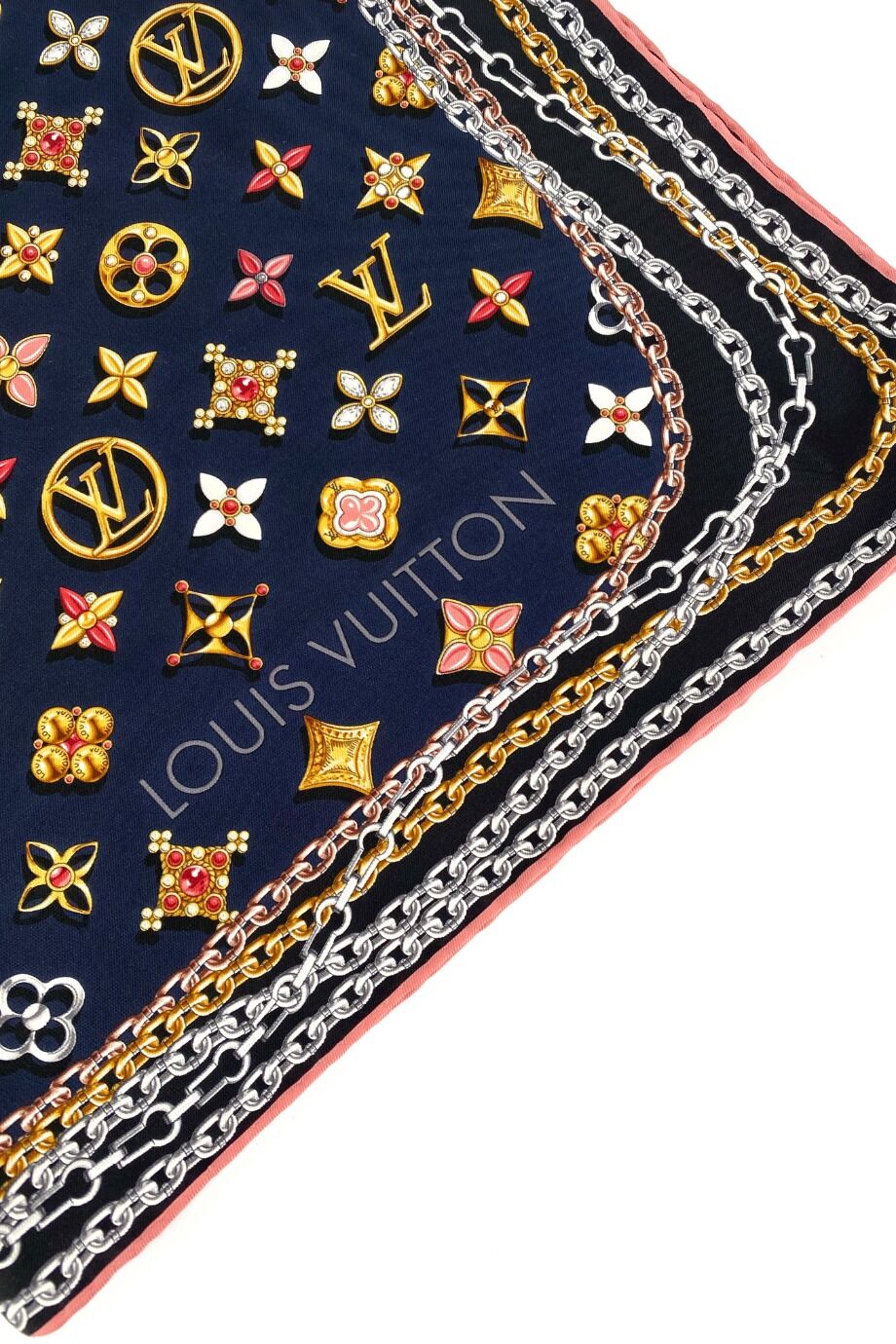 image 2 Шелковый платок синего цвета с принтом