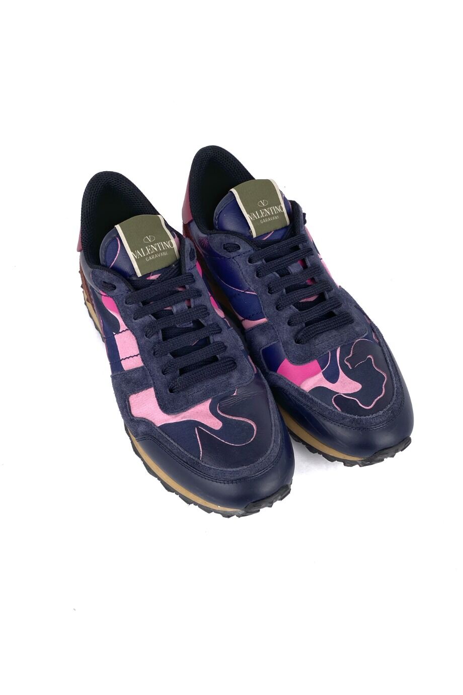 image 1 Кроссовки синего цвета с розовыми вставками