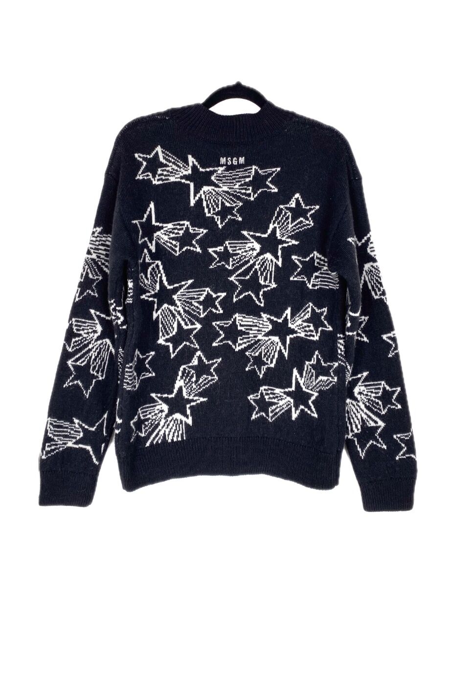 image 2 Детский кардиган черного цвета с белыми звездами