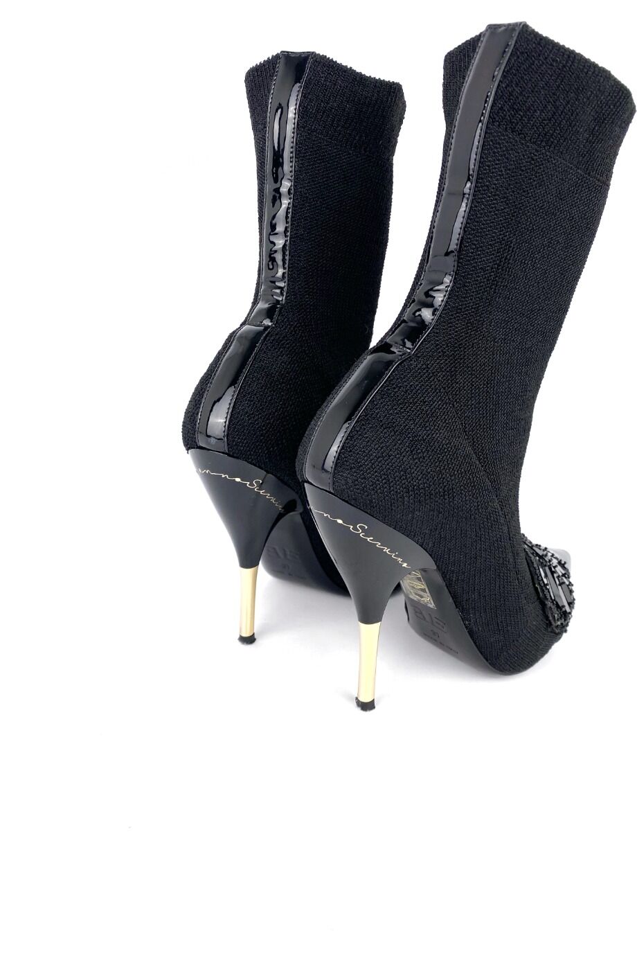 image 4 Ботильоны текстильные черного цвета расшитые бисером