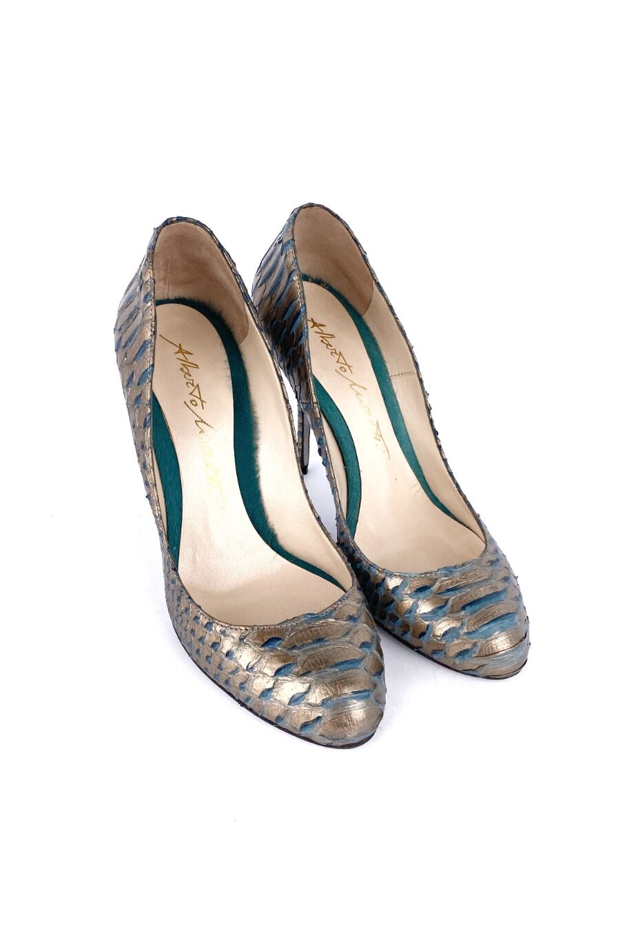 image 1 Туфли золотого цвета из кожи змеи
