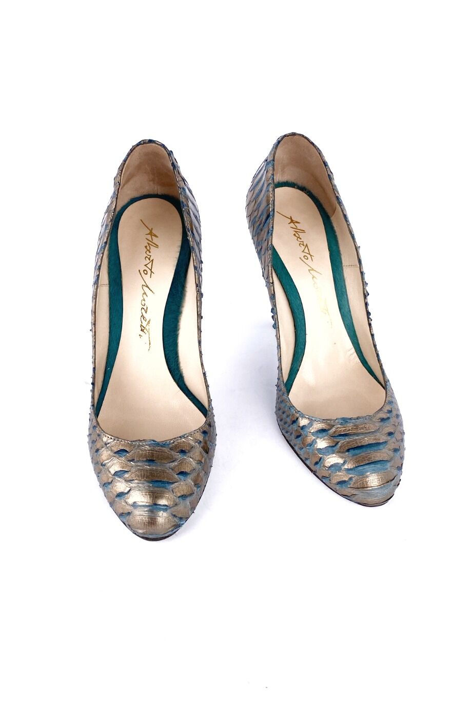 image 2 Туфли золотого цвета из кожи змеи