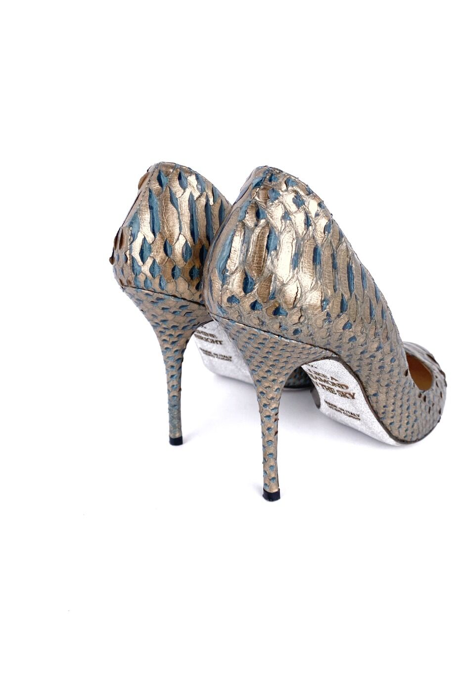 image 4 Туфли золотого цвета из кожи змеи
