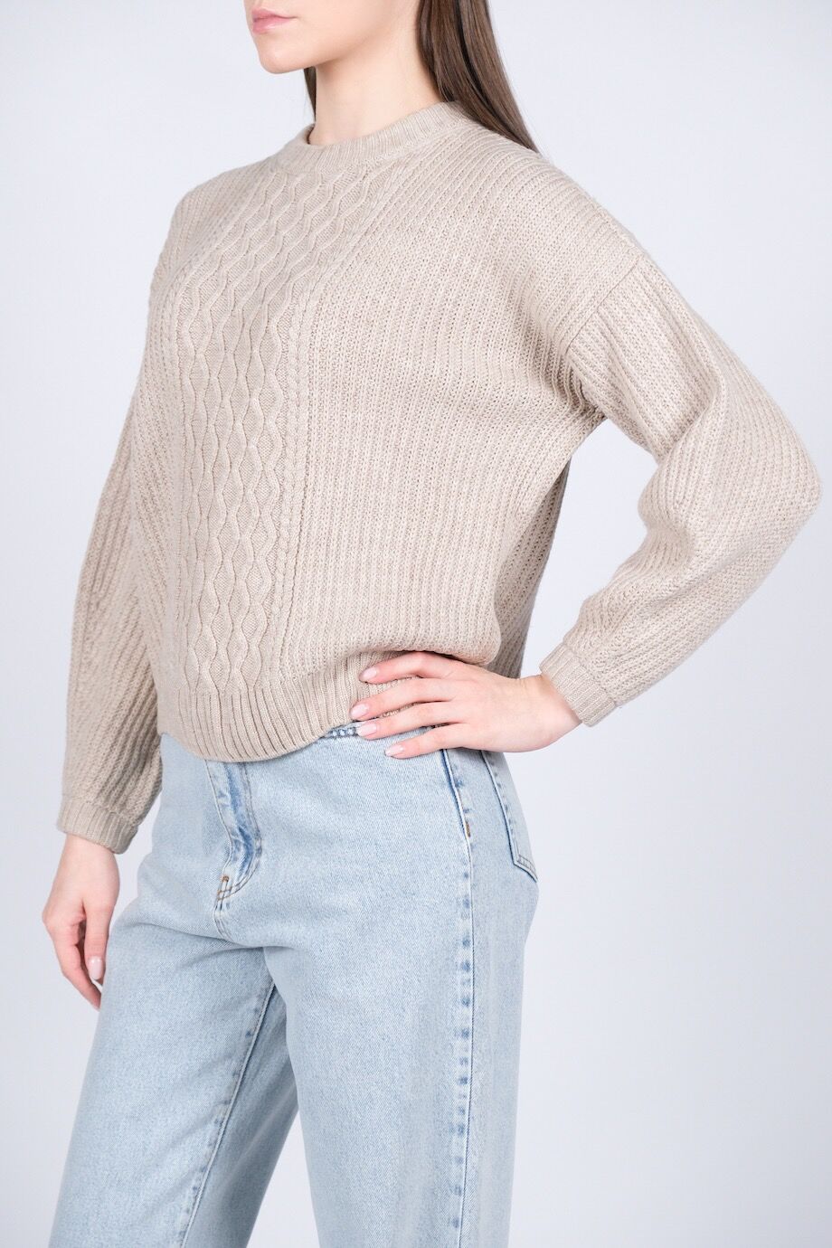 image 2 Свитер серо-бежевого цвета