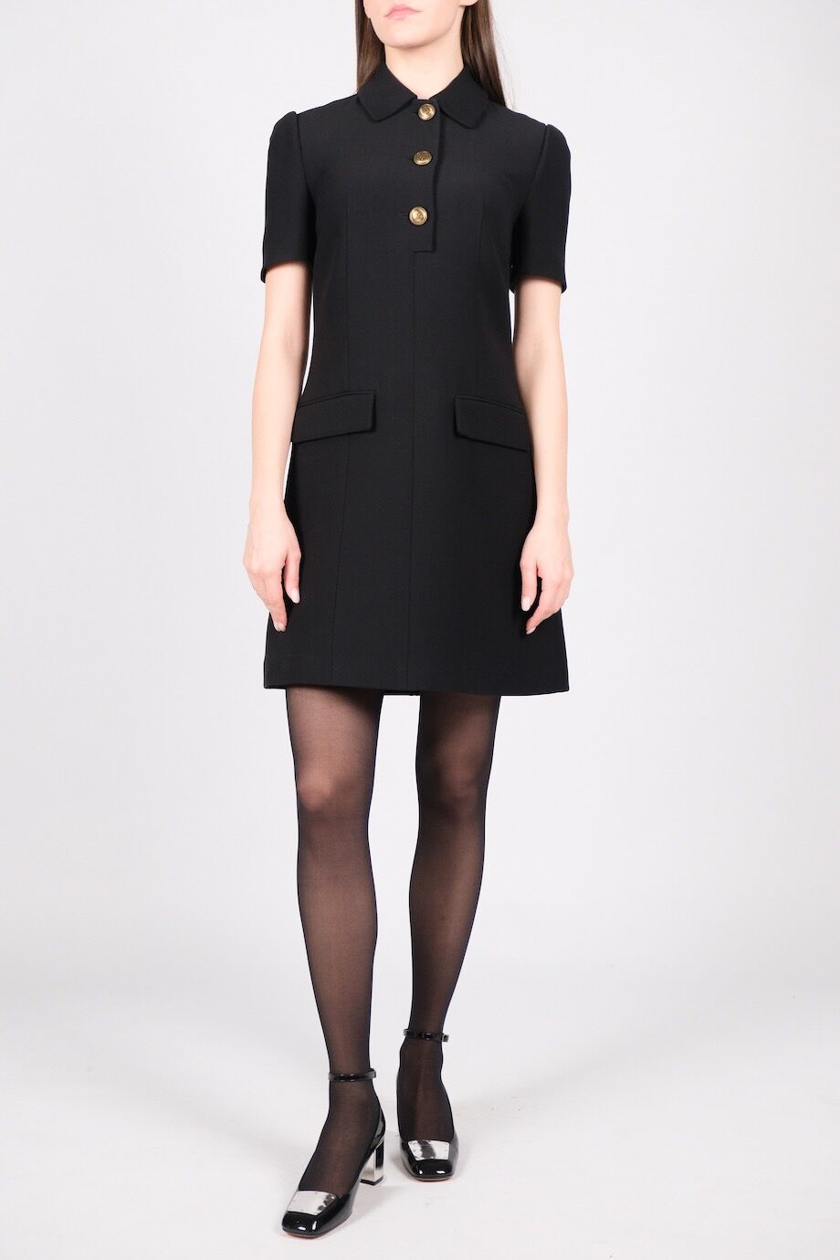 image 1 Платье черного цвета с металлическими пуговицами