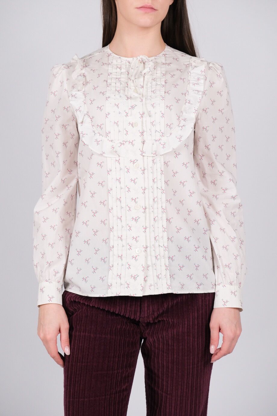 image 3 Хлопковая блуза в мелкий цветочек