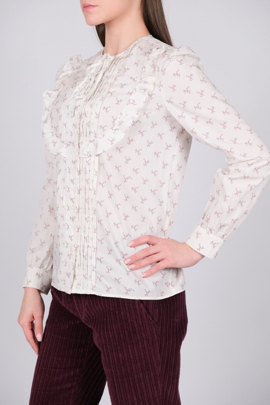 image 4 Хлопковая блуза в мелкий цветочек